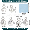 6Pcs 3 Styles 925 Sterling Silver Pendants STER-BBC0007-87-2
