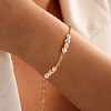 Natural Pearl Beaded Bracelet with 925 Sterling Silver Paperclip Chains BJEW-Z025-06G-3