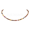 Faceted Round Natural Agate(Dyed & Heated) Beaded Necklaces for Women NJEW-JN04659-03-2