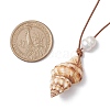 Summer Beach Natural Cultured Freshwater Pearl & Natural Shell Pendant Necklaces NJEW-JN05100-04-3