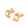 Brass Cubic Zirconia Charms KK-D300-05G-2