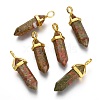 Natural Unakite Double Terminated Pointed Pendants X-G-G902-B17-1