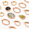 12Pcs 3 Styles Brass Open Back Bezel Pendant Cabochon Settings KK-FH0003-42-4