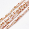 Electroplate Opaque Solid Color Crystal Glass Beads Strands EGLA-S171-03A-02-1