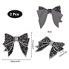 CHGCRAFT 2Pcs Resin Rhinestone Bowknot Shoes Charms FIND-CA0004-74-2