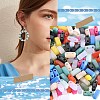 1000pcs 10 Colors Opaque Acrylic Slide Charms OACR-SC0001-37B-5
