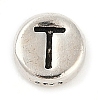 925 Sterling Silver Flat Round with Letter Beads LS-STER-G044-01AS-T-1