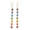 Natural Pearl & Lampwork Evil Eye Beaded Dangle Earrings & Bracelet SJEW-JS01260-5