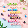 50Pcs 5 Styles UV Plating Opaque Acrylic Beads PACR-TA0001-31C-9