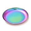 Flat Round 430 Stainless Steel Jewelry Display Plate STAS-P289-01MC-1