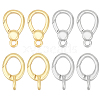 8Pcs 4 Styles Brass Spring Gate Rings KK-BC0013-65-1