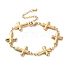 Stainless Steel Cross Link Chain Bracelets for Women BJEW-Z076-01G-1