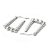 304 Stainless Steel Rectangle with Heart Hoop Earrings for Women STAS-B034-12P-2