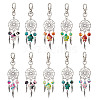 10Pcs 5 Styles Woven Net/Web with Wing Alloy Pendant Decorations HJEW-JM02975-02-1