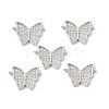 Brass Micro Pave Clear Cubic Zirconia Connector Charms KK-E068-VF247-4