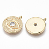 Brass Micro Pave Cubic Zirconia Pendants KK-S356-014G-NF-2