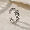 201 Stainless Steel Cuff Rings for Women FS-WG26F46-08-1