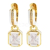 Rack Plating Real 18K Gold Plated Brass Enamel Rectangle Dangle Hoop Earrings EJEW-K245-50G-01-1