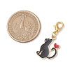 Cat Alloy Enamel Pendant Decorations HJEW-JM02879-3