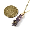 Natural Mixed Gemstone Faceted Bullet Shaped Pendant Necklaces NJEW-JN05026-01-3