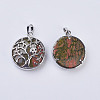 Natural Unakite Pendants G-K234-E18-2