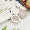 Fashion Natural Rose Quartz Earrings EJEW-E003-2-2