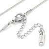 304 Stainless Steel Crystal Rhinestone Round Snake Chain Ring Pendant Necklaces for Women NJEW-Z082-03P-3