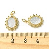Ion Plating(IP) 304 Stainless Steel Pave Shell Oval Charms with Jump Rings FIND-Z028-13G-3