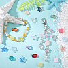 120Pcs 3 Styles Baking Paint and Golden Metal Enlaced Glass Beads DGLA-SC0001-08-4