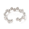 Non-Tarnish 304 Stainless Steel Oval Wrap Open Cuff Ring for Women RJEW-E063-15P-02-3