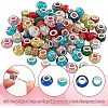  100Pcs 2 Style Polymer Clay Rhinestone & Resin European Large Hole Beads with Silver Color Plated Brass Cores FPDL-NB0001-04-4