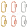 Unicraftale 6Pcs 3 Colors Brass Screw Carabiner Lock Charms KK-UN0002-05-1