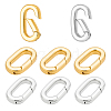 8Pcs 2 Colors Rack Plating Brass Spring Gate Rings KK-OC0001-74-1