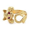 Cat Rack Plating Brass Micro Pave Cubic Zirconia Open Cuff Rings for Women RJEW-Z059-24G-2