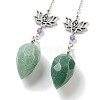 Natural Green Aventurine Teardrop Dowsing Pendulums G-K338-11P-07-2