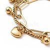 Acrylic Heart and Round Ball Charm Multi-strand Bracelet BJEW-G639-11G-3