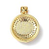 Real 18K Gold Plated Brass Clear Cubic Zirconia Pendants ZIRC-L102-12G-09-3