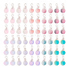 100Pcs 10 Colors Frosted Crackle Glass Pendants PALLOY-TAC0206-2