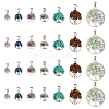 28Pcs 7 Styles Mixed Gemstone Pendants PALLOY-AB00215-1