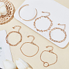 ANATTASOUL 6Pcs 6 Style Alloy Paperclip & Cable & Figaro Chain Bracelets Set BJEW-AN0001-09-7