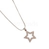 Brass Micro Pave Clear Cubic Zirconia Star Pendant 304 Stainless Steel Round Snake Chain Necklaces for Women WGB07B9-02-2
