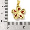 Rack Plating Brass Micro Pave Cubic Zirconia Pendants KK-G513-93G-01-3