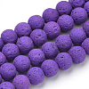 Synthetic Lava Rock Beads Strands G-S277-8mm-06-1