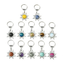 Gemstone & Brass Sun Pendant Keychain G-Z033-03P