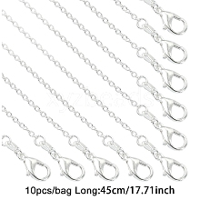 Brass Cable Chain Necklaces NJEW-YW0001-21A-S