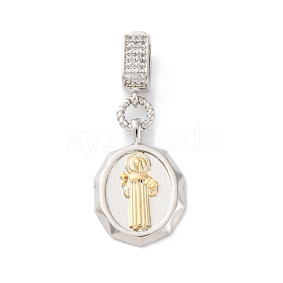 Brass Micro Pave Cubic Zirconia Pendants KK-S510-45GP-01-1