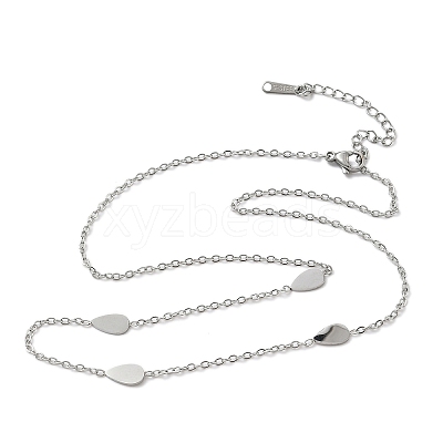 304 Stainless Steel Link Chain Necklaces for Women Men NJEW-K292-01J-P-1