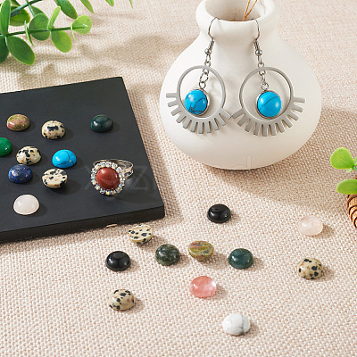 20Pcs Natural & Synthetic Mixed Gemstone Cabochons G-TA0002-76B-1