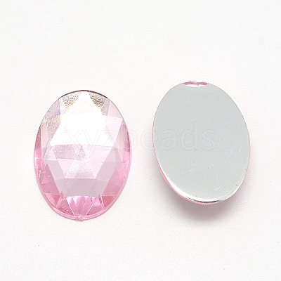 Acrylic Rhinestone Flat Back Cabochons X-GACR-Q011-13x18-06-1