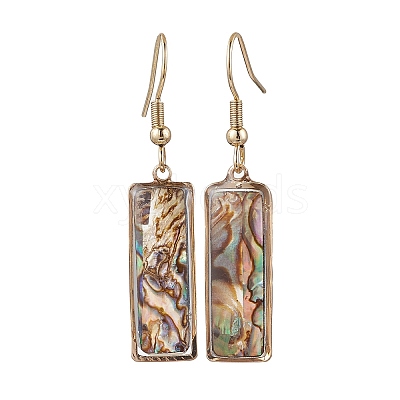 Natural Paua Shell Dangle Earrings EJEW-JE06274-05-1